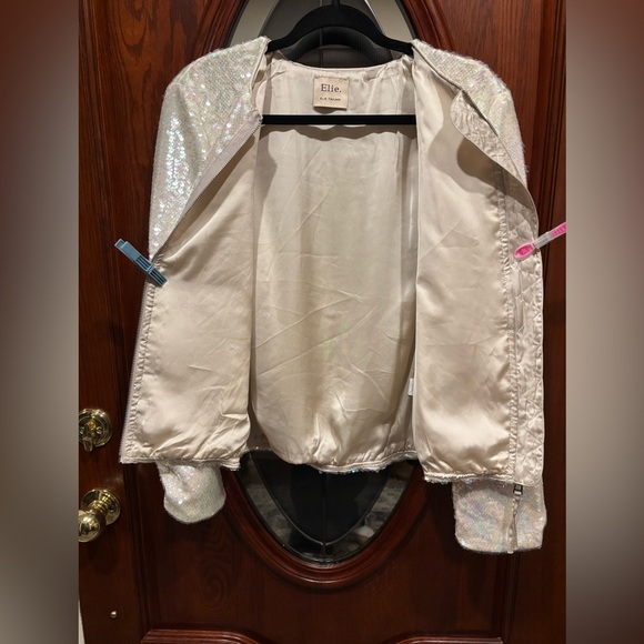 Elie Tahari Sequin Bomber Jacket - Picture 9 of 14